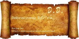 Debreczeny Dóra névjegykártya